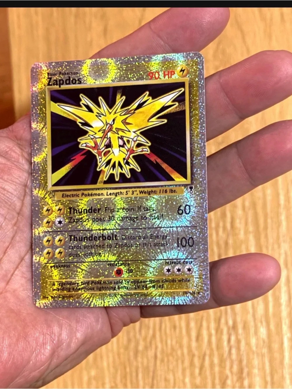 Zapdos legendary collection reverse holo customized card